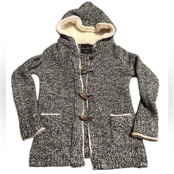 Zara Knit comfy sweater grey and white button up size small - Picture 1 of 6